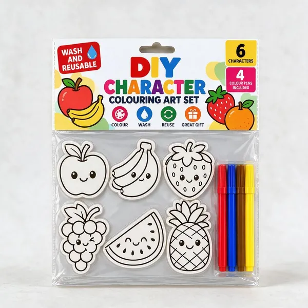 White_Diy_Reusable_Character_Colouring_Art_Set