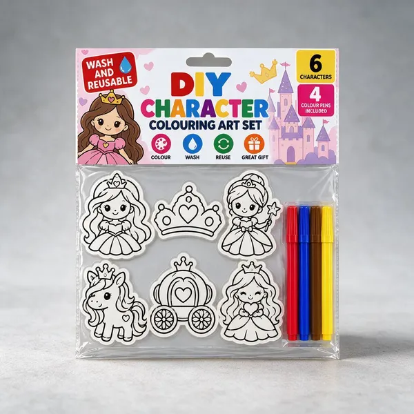 White_Diy_Reusable_Character_Colouring_Art_Set