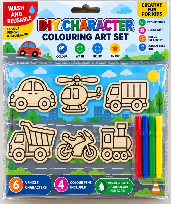White_Diy_Vehicle_Character_Washable_Colouring_Art_Set_For_Kids