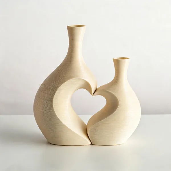Light_Beige_3D_Printed_Modern_Sculptural_Wave_Vase