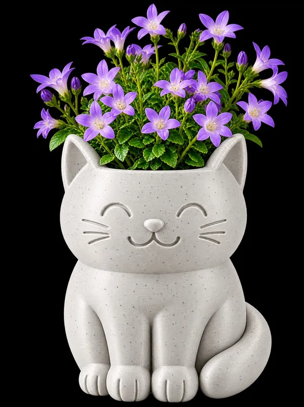 Lavender_Cat_Shaped_Decorative_Flower_Pot