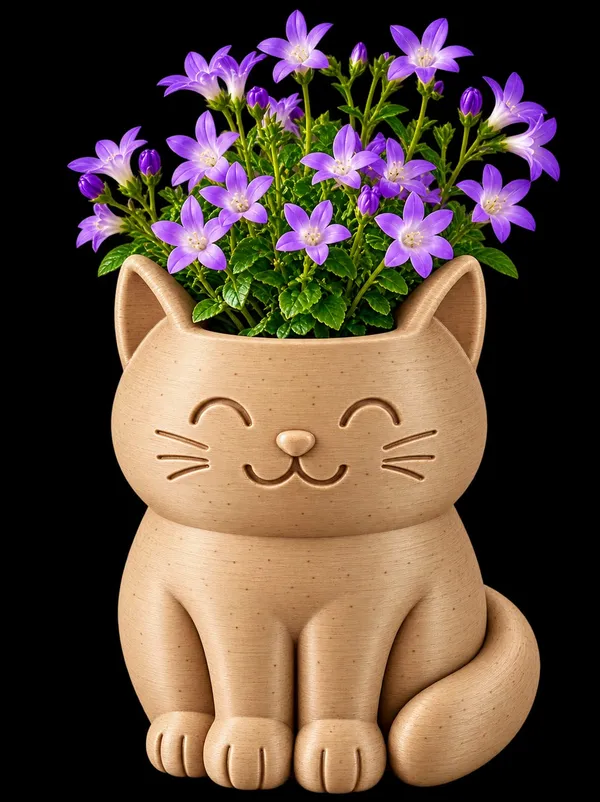 Lavender_Cat_Shaped_Decorative_Flower_Pot