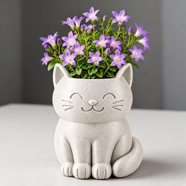 Lavender_Cat_Shaped_Decorative_Flower_Pot