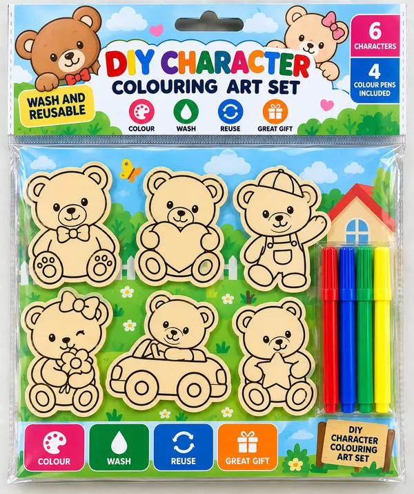 White_Diy_Character_Colouring_Art_Set_With_4_Colour_Pens