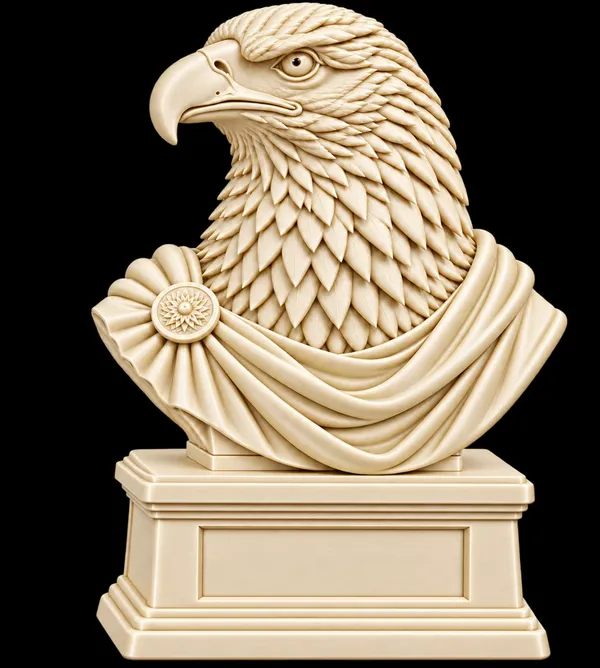 White_Eagle_Bust_Sculpture_With_Pedestal