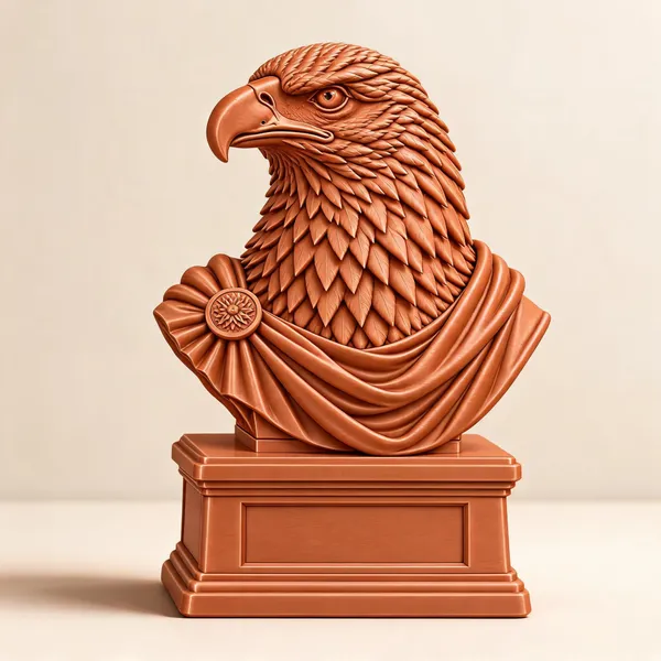 Terracotta_Orange_Eagle_Bust_Sculpture_With_Pedestal