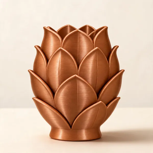 Metallic_Brown_3D_Printed_Lotus_Design_Decorative_Planter
