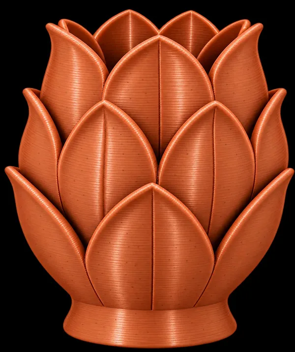 Beige_3D_Printed_Lotus_Design_Decorative_Planter