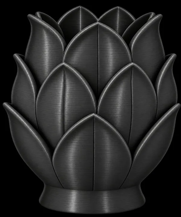 Beige_3D_Printed_Lotus_Design_Decorative_Planter