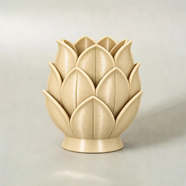 Wooden_3D_Printed_Lotus_Design_Decorative_Planter