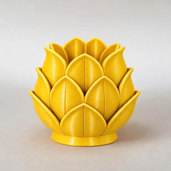 Lemon_Yellow_3D_Printed_Lotus_Design_Decorative_Planter