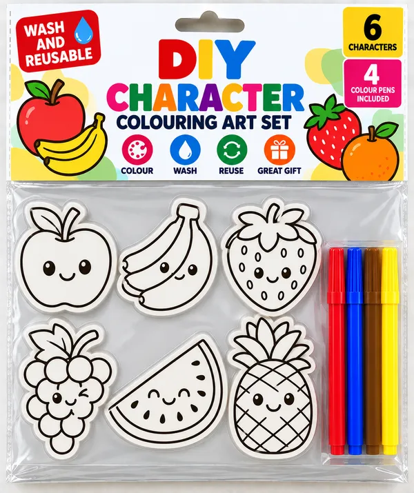 White_Diy_Reusable_Character_Colouring_Art_Set