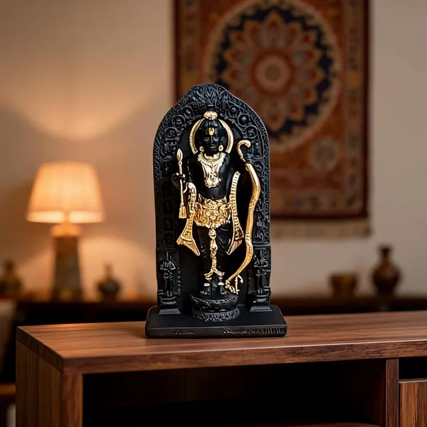 _Divine_Lord_Rama_Idol_in_Arch_Frame_–_Black_&_Gold_Finish_Decorative_Showpiece__-__13_cm_(Polyresin,_Black)