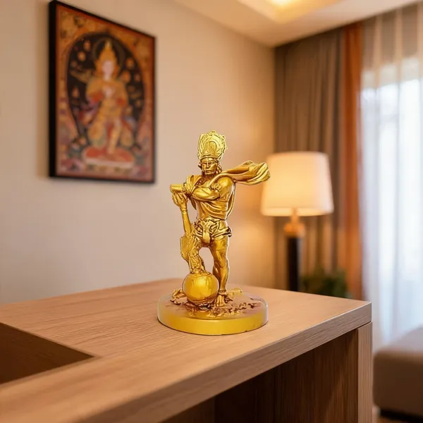_Golden_Warrior_Decorative_Showpiece_|_Powerful_Pose_Hero_Figurine_Decorative_Showpiece__-__10_cm_(Metal,_Gold)