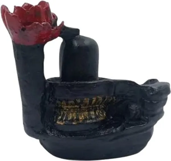 Shivling_Backflow_Incense_Burner_with_Lotus_Design_–_Black_&_Red_Polyresin_Polyresin_Incense_Holder_(Black)