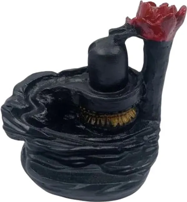 Shivling_Backflow_Incense_Burner_with_Lotus_Design_–_Black_&_Red_Polyresin_Polyresin_Incense_Holder_(Black)