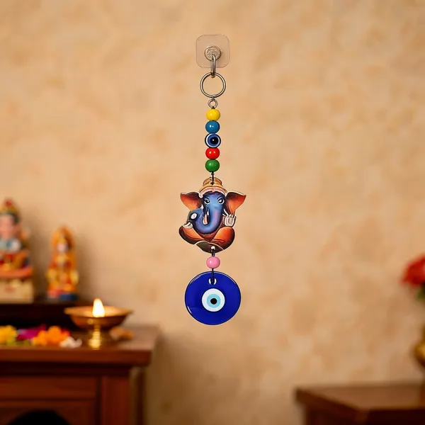 _Lord_Ganesha_Evil_Eye_Wall/Door_Hanging_|_Nazar_Battu_Decorative_Showpiece__-__20_cm_(Plastic,_Blue)