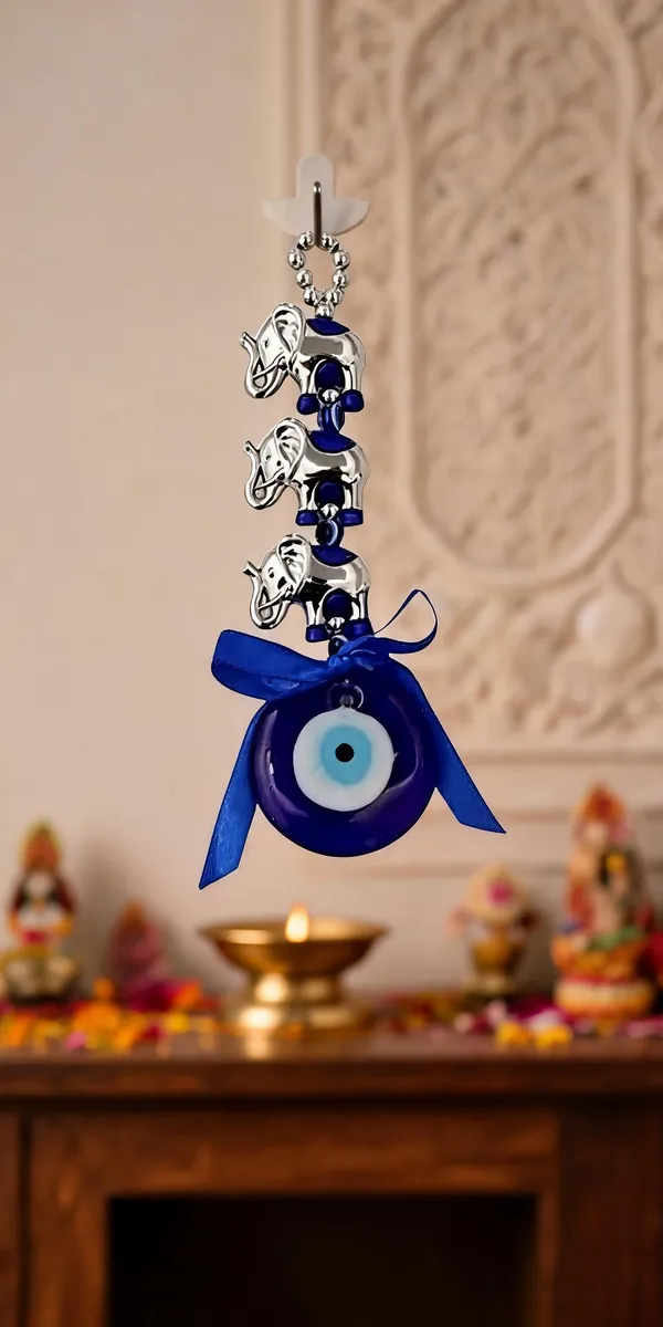 _Metal_Elephant_Evil_Eye_Wall/Door_Hanging_Nazar_Battu_for_Home_Protection_Decorative_Showpiece__-__20_cm_(Metal,_Blue)