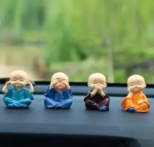 _Set_of_4_Cute_Laughing_Monk_Statues_Dashboard_Showpiece_for_Car,_Home_Decor_Decorative_Showpiece__-__6_cm_(Polyresin,_Multicolor)