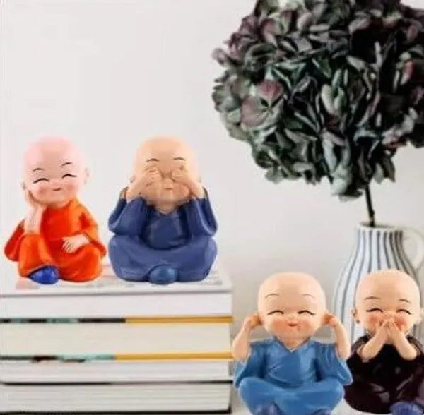 _Set_of_4_Cute_Laughing_Monk_Statues_Dashboard_Showpiece_for_Car,_Home_Decor_Decorative_Showpiece__-__6_cm_(Polyresin,_Multicolor)