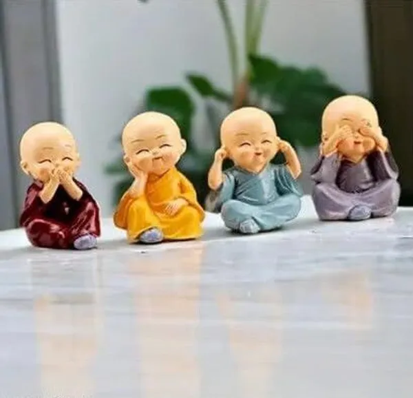 _Set_of_4_Cute_Laughing_Monk_Statues_Dashboard_Showpiece_for_Car,_Home_Decor_Decorative_Showpiece__-__6_cm_(Polyresin,_Multicolor)