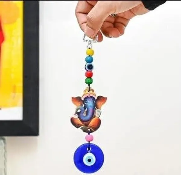 _Lord_Ganesha_Evil_Eye_Wall/Door_Hanging_|_Nazar_Battu_Decorative_Showpiece__-__20_cm_(Plastic,_Blue)