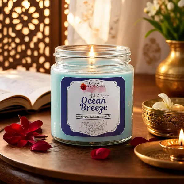 Vedlume_Ocean_Breeze_Scented_Candle_Candle_(Blue,_Pack_of_1)