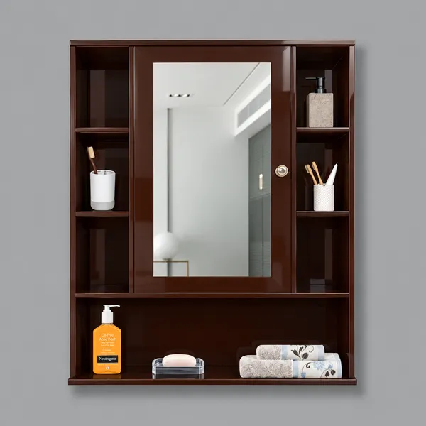 CraftSaura_Premium_Wooden_Bathroom_Mirror_Cabinet_with_Storage_Shelves