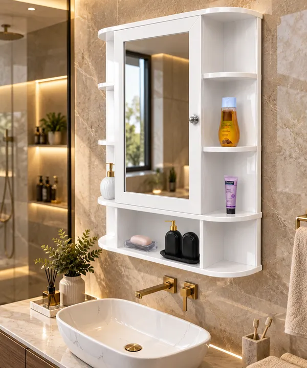 Craftsaura_Premium_Wall-Mounted_Bathroom_Mirror_Cabinet_|_Multi-Shelf_Storage_Organizer_with_Stylish_Glossy_Finish