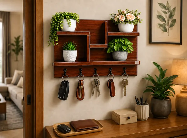Premium_Wooden_Wall_Mounted_Key_Holder_with_Decorative_Shelves_|_4_Hooks_|_Luxury_Home_Entrance_Organizer
