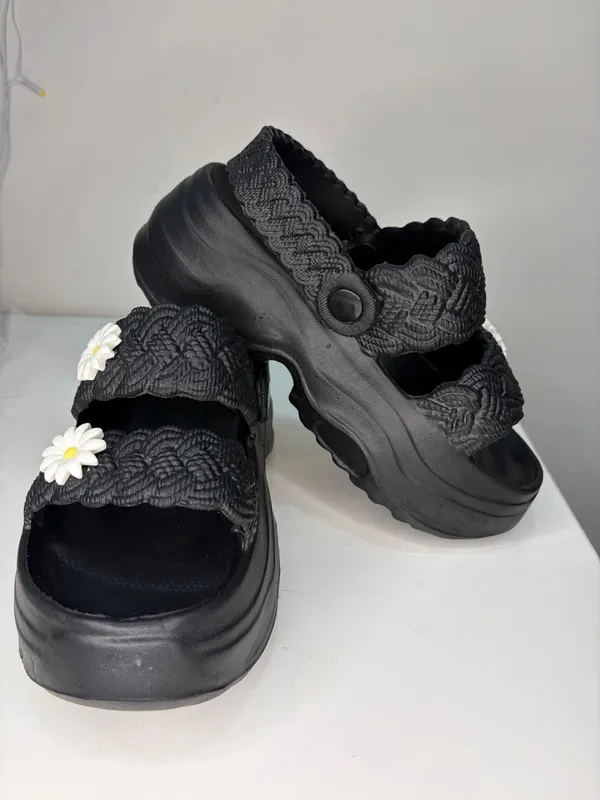 Black_Eva_Braided_Daisy_Platform_Sandals_For_Women