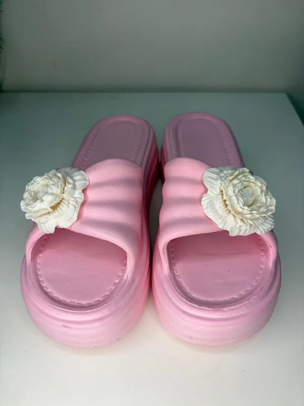 Baby_Pink_Eva_Ruched_Floral_Platform_Slide_Sandals_For_Women