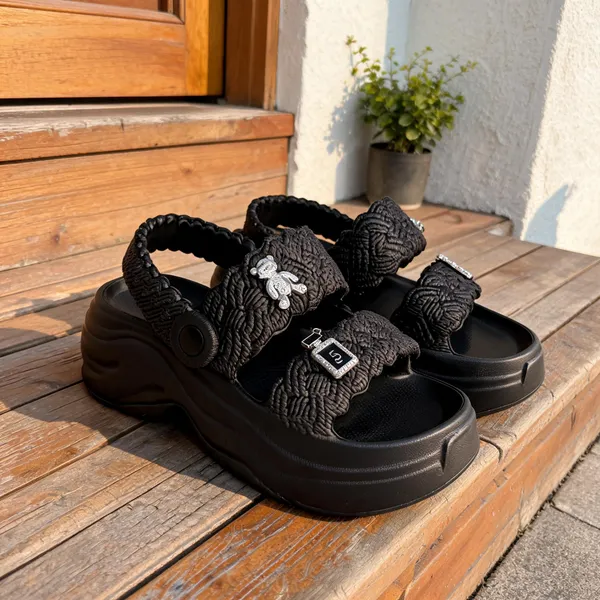 Black_Eva_Textured_Dual_Strap_Platform_Sandals_For_Women