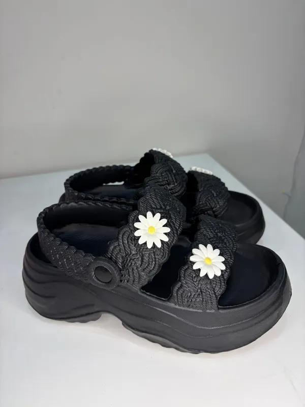 Black_Eva_Braided_Daisy_Platform_Sandals_For_Women