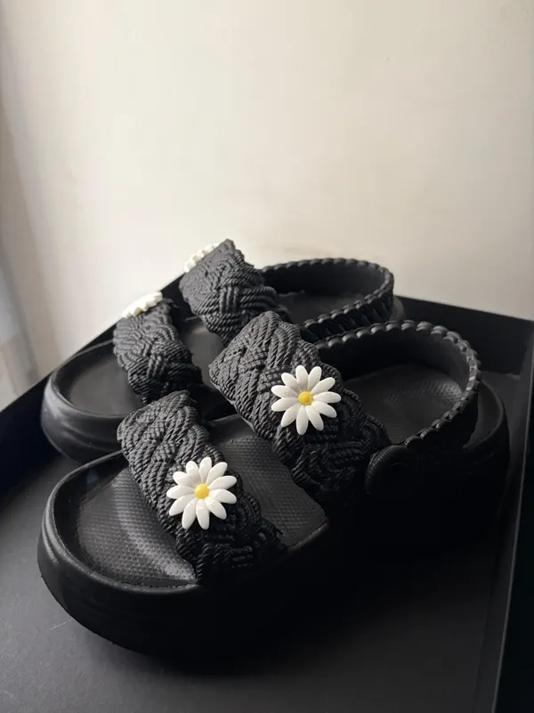Black_Eva_Braided_Daisy_Platform_Sandals_For_Women