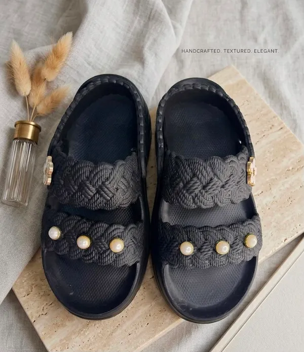 Black_Eva_Braided_Floral_Platform_Sandals_For_Women