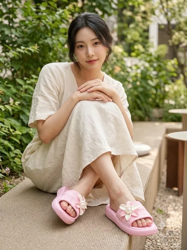 Pink_Textured_Slip-On_Sandals_for_Women