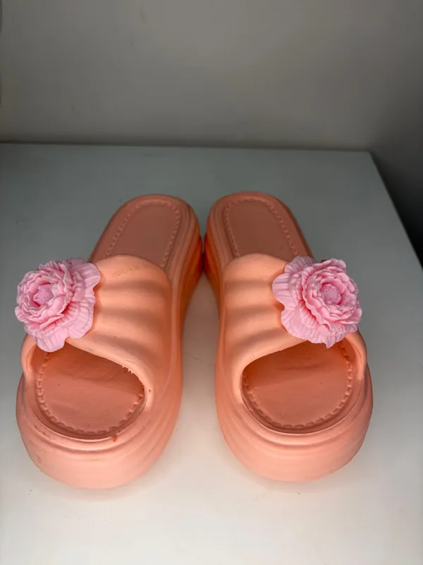 Peach_Eva_Floral_Ruched_Strap_Slide_Sandals_For_Women