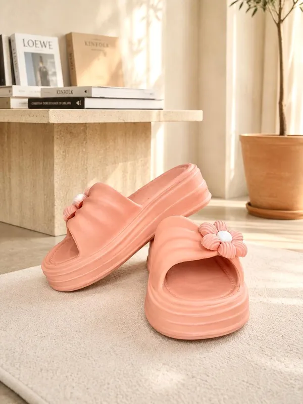 Peach_Eva_Floral_Slip_On_Platform_Sliders_For_Women