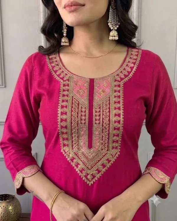 Pink_Rayon_Slub_Straight_Embroidered_Kurta_Set_For_Women