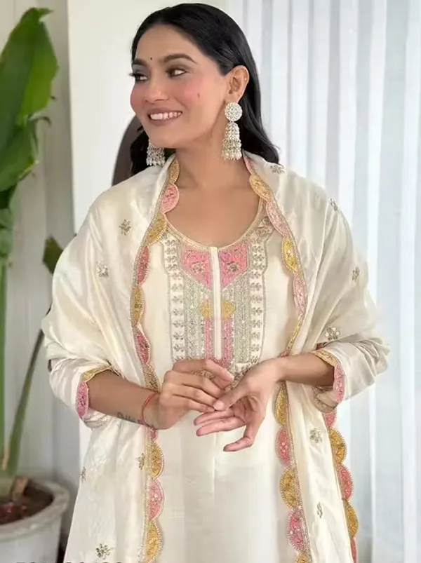 Ivory_Rayon_Slub_Straight_Embroidered_Suit_Set_For_Women