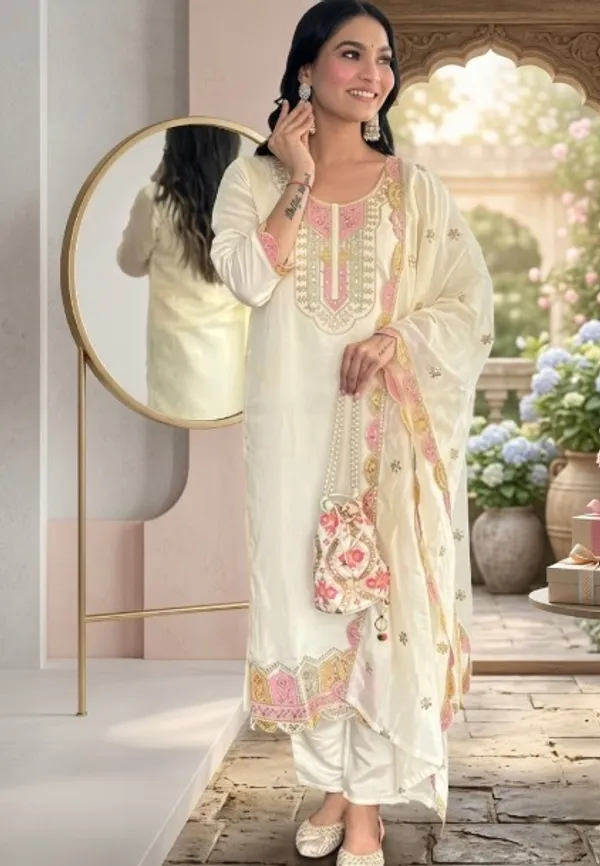 Ivory_Rayon_Slub_Straight_Embroidered_Suit_Set_For_Women