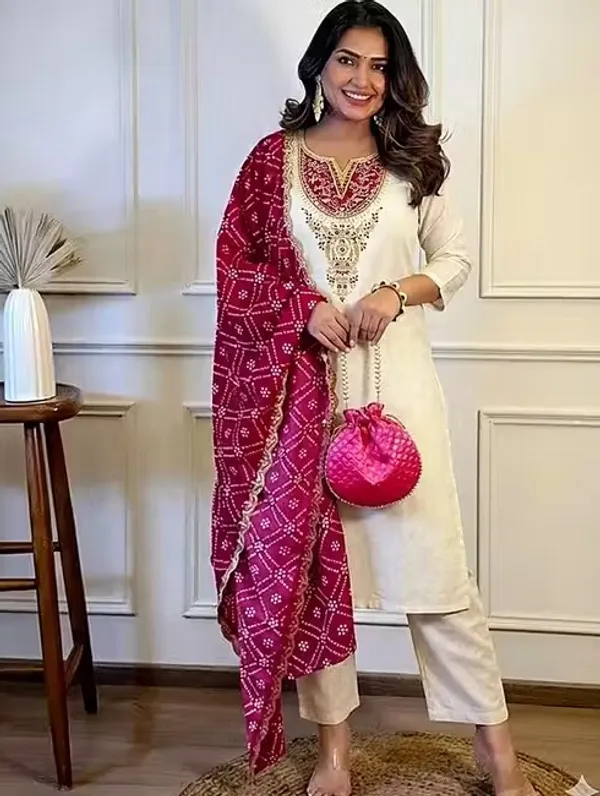 Cream_Straight_Kurta_Set_With_Dupatta_For_Women