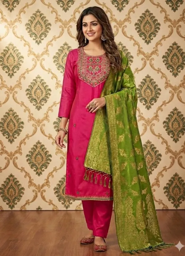 Pink_Rayon_Slub_Straight_Embroidered_Kurta_Set_For_Women