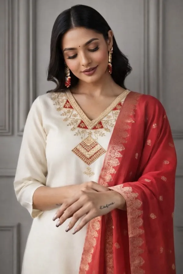 Ivory_Rayon_Slub_Straight_Embroidered_Kurta_Set_For_Women