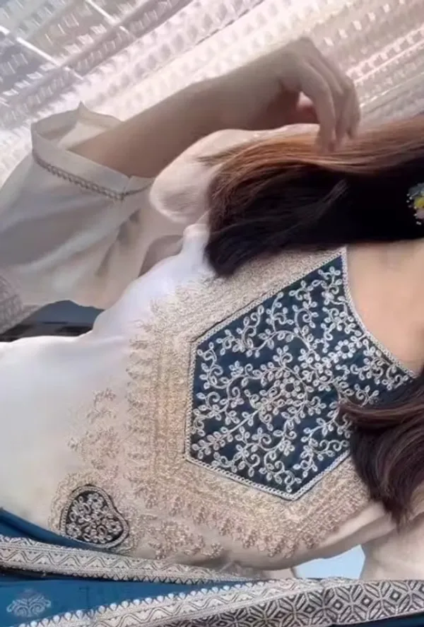 Blue_And_Cream_Rayon_Slub_Straight_Printed_Suit_Set_For_Women