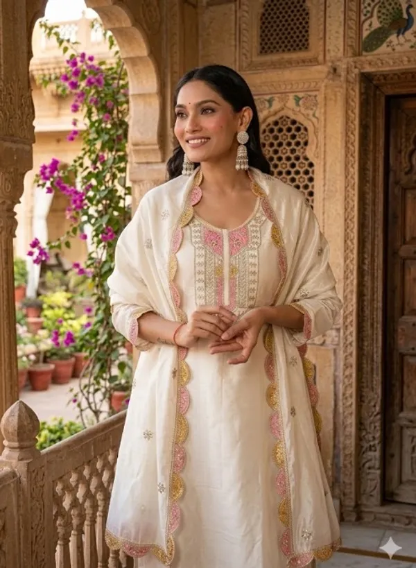 Ivory_Rayon_Slub_Straight_Embroidered_Suit_Set_For_Women