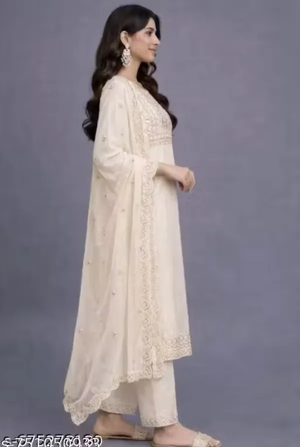 Cream_Rayon_Slub_Straight_Embroidered_Suit_Set_For_Women