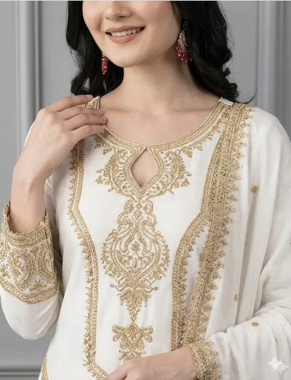 Off_White_Embroidered_Kurta_Set_for_Women