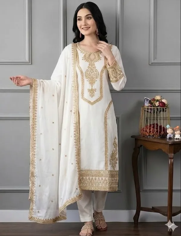 Off_White_Embroidered_Kurta_Set_for_Women